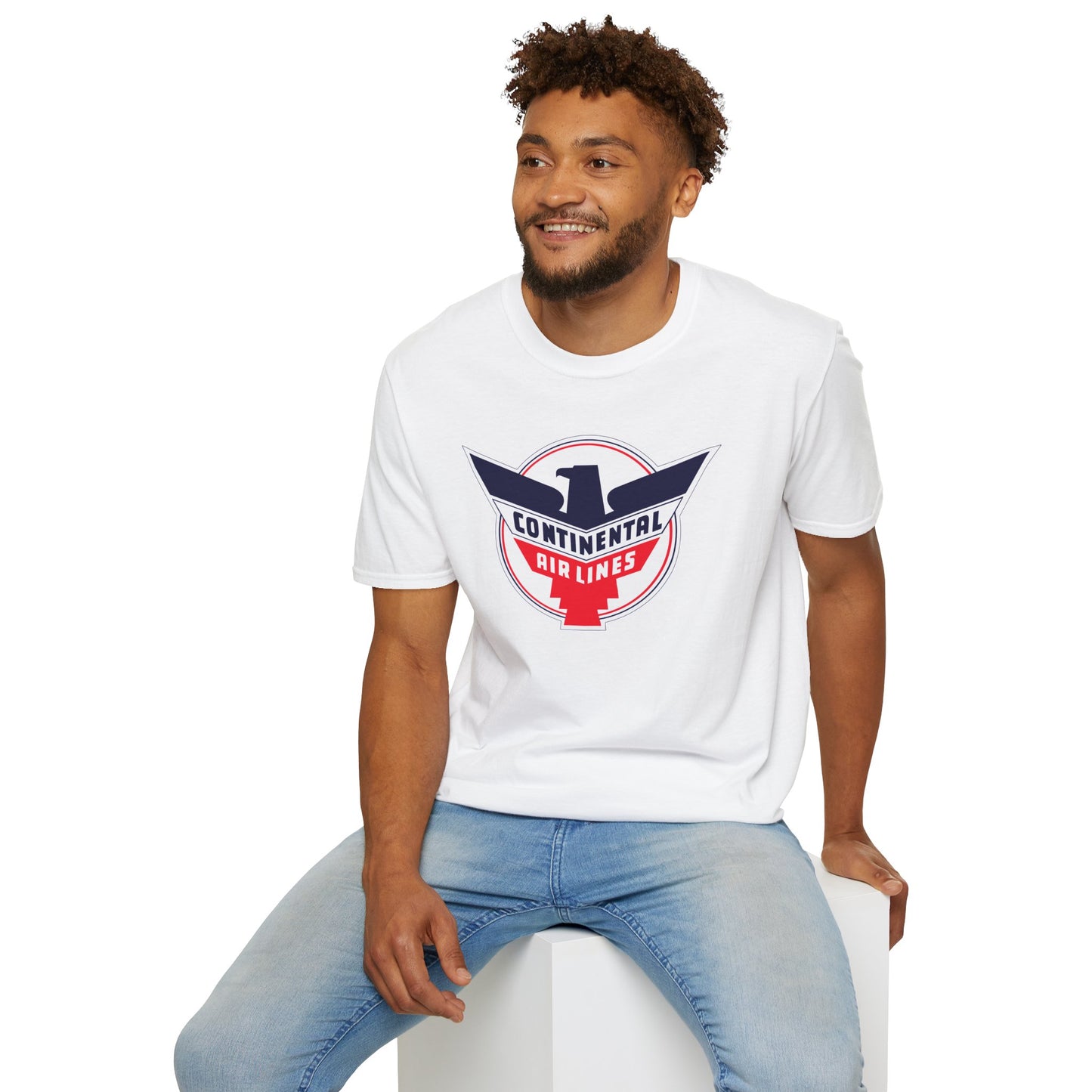 Vintage Continental Airlines Unisex Softstyle T-Shirt