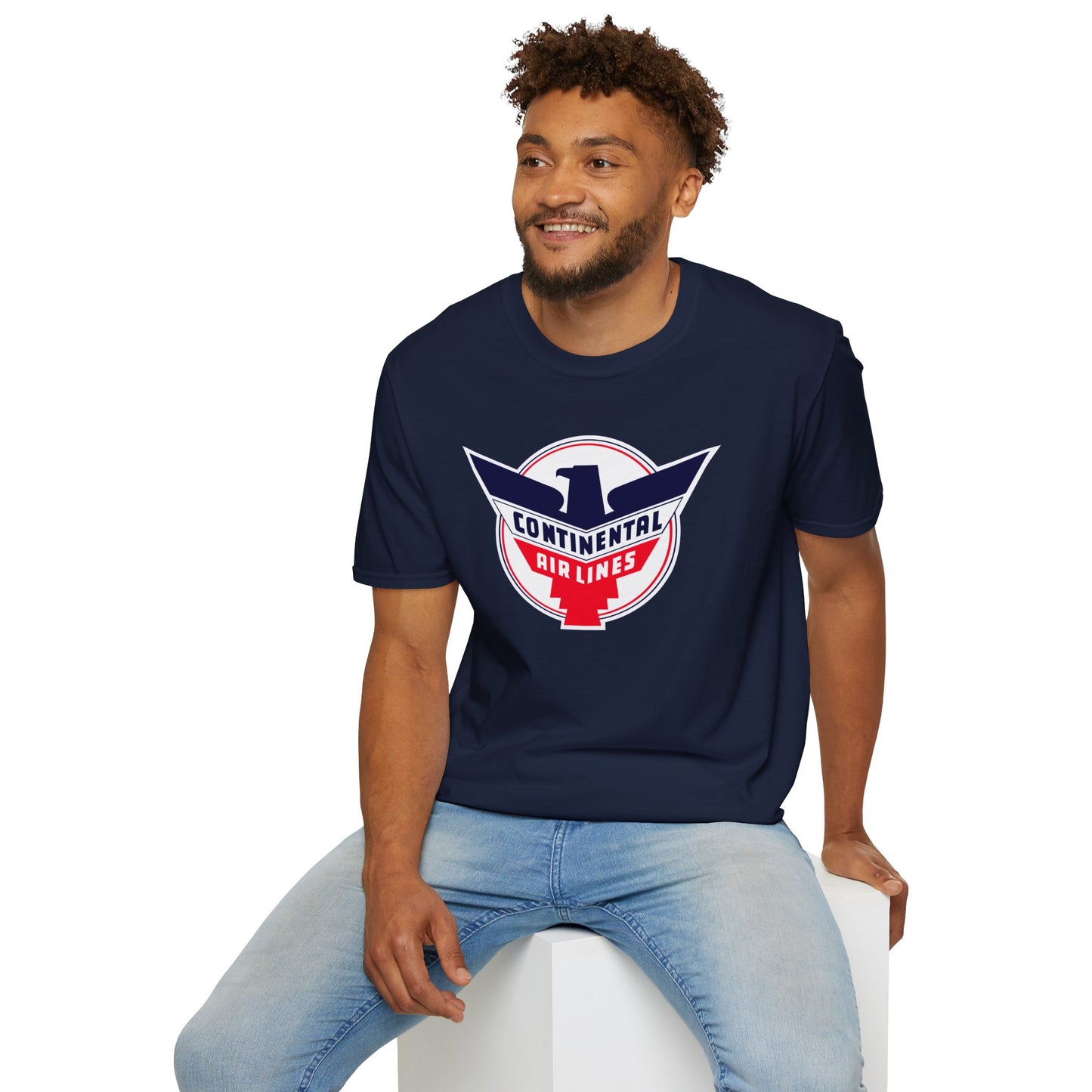 Vintage Continental Airlines Unisex Softstyle T-Shirt