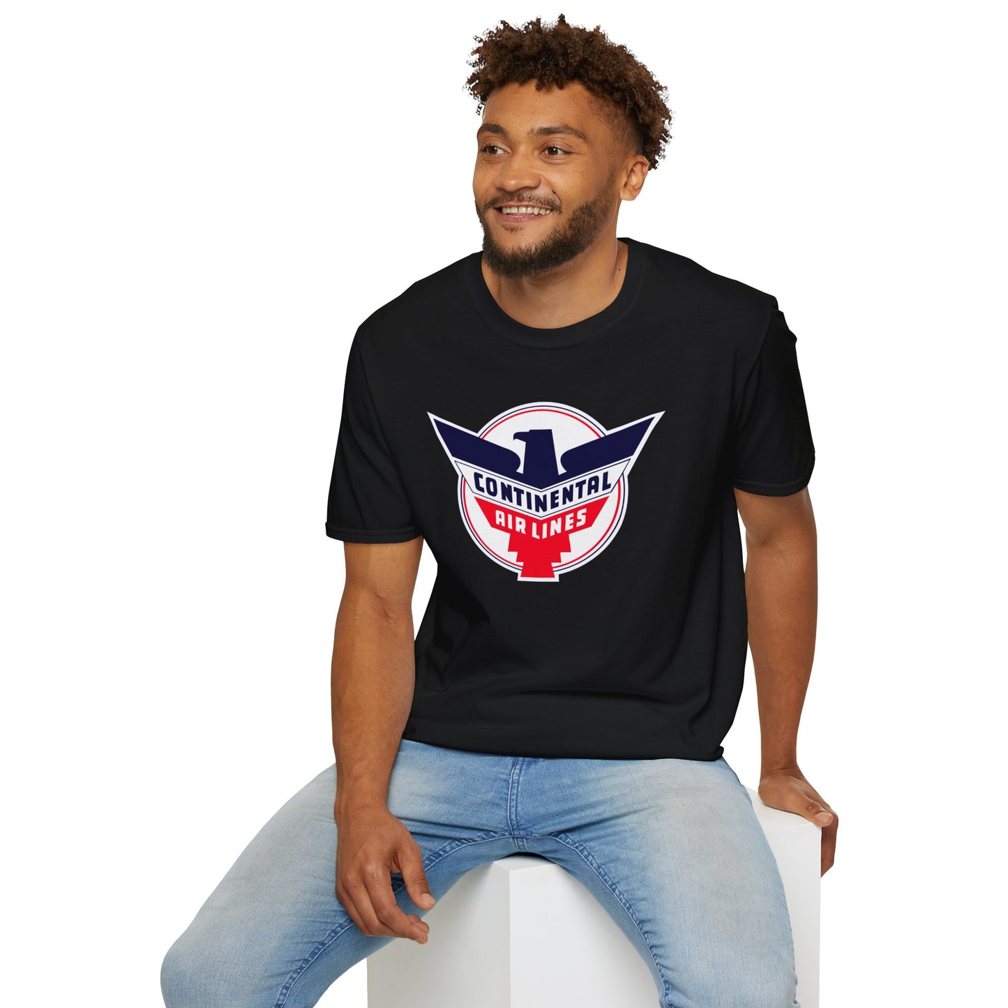 Vintage Continental Airlines Unisex Softstyle T-Shirt