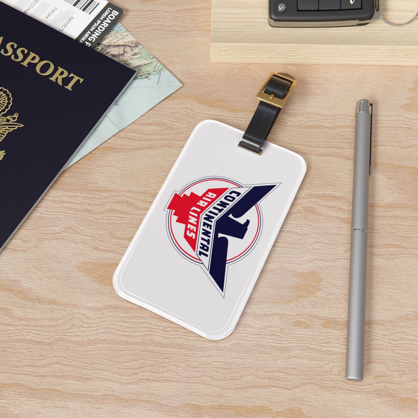 Vintage Continental Airlines Luggage Tag - Travel Accessory